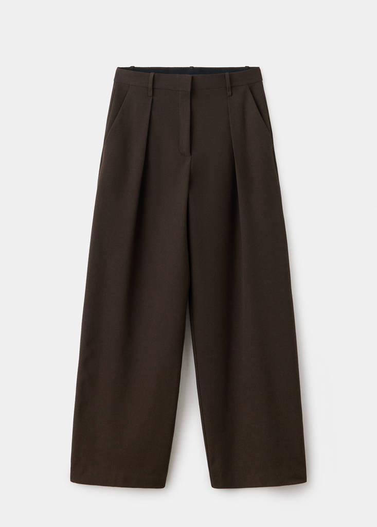 houndstooth pleated trousers — Brown