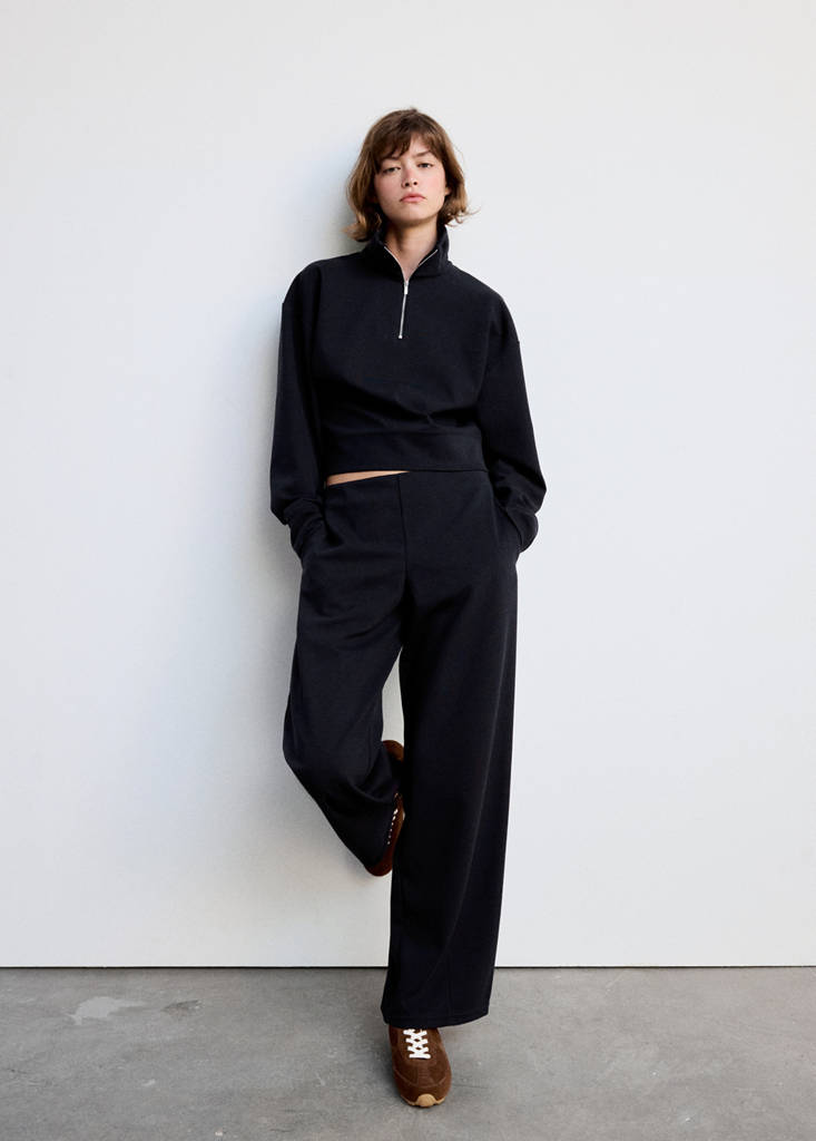 Turtleneck sweatshirt with zip — Navy