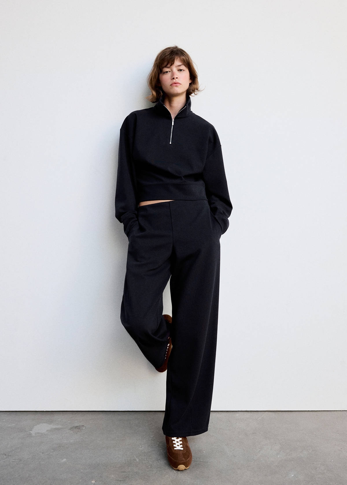 Turtleneck sweatshirt with zip — Navy