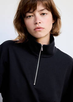 Turtleneck sweatshirt with zip — Navy 4