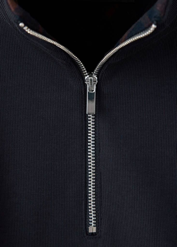 Turtleneck sweatshirt with zip — Navy