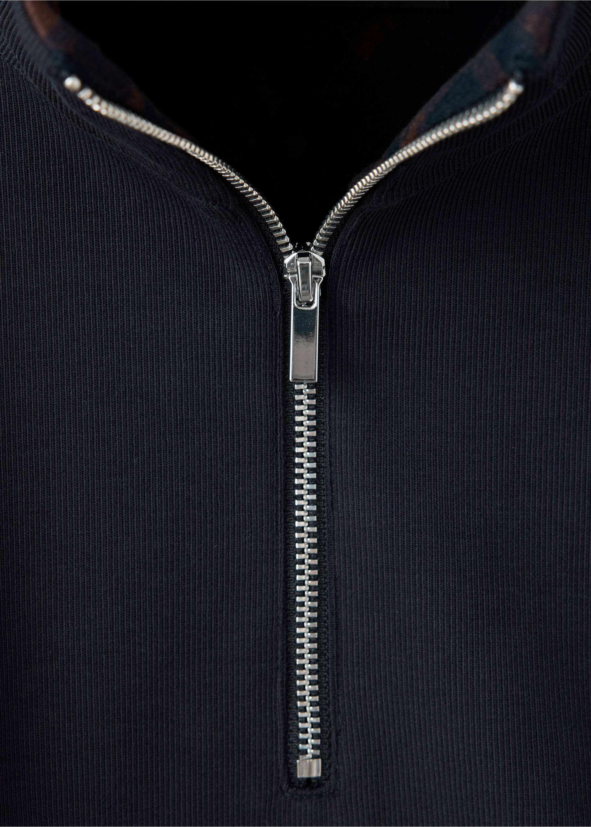 Sweat-shirt col montant zippé - Détail de l'article 8, Bleu marine. Ref: 37055867-00.