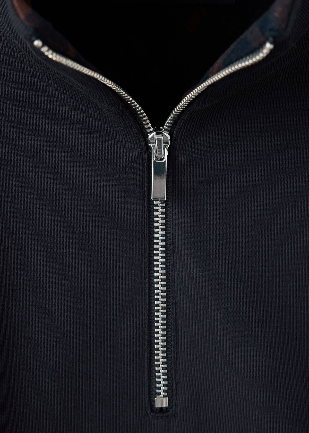 Turtleneck sweatshirt with zip — Navy