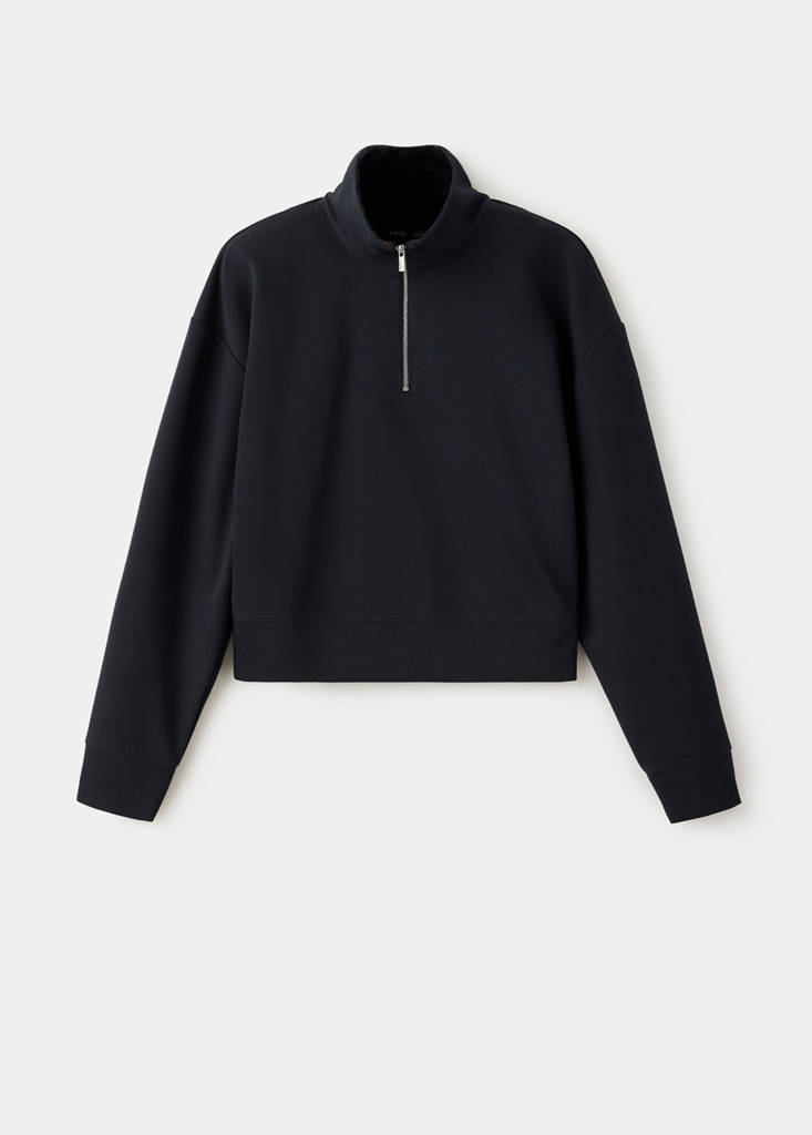 Turtleneck sweatshirt with zip — Navy