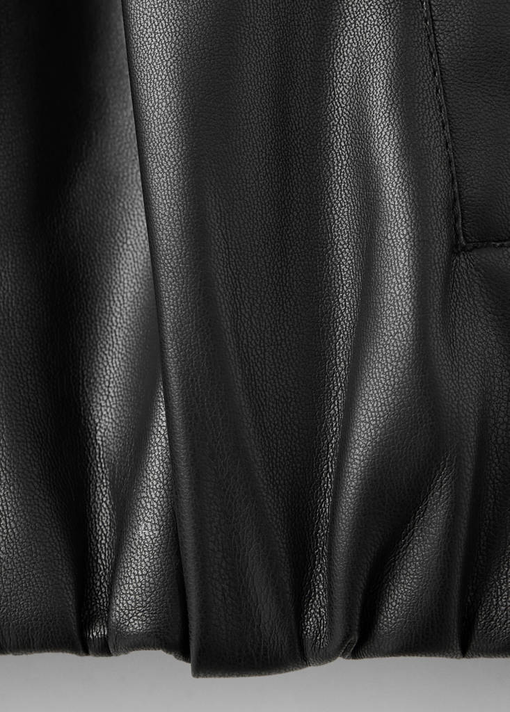 Faux leather zip-up jacket — Black