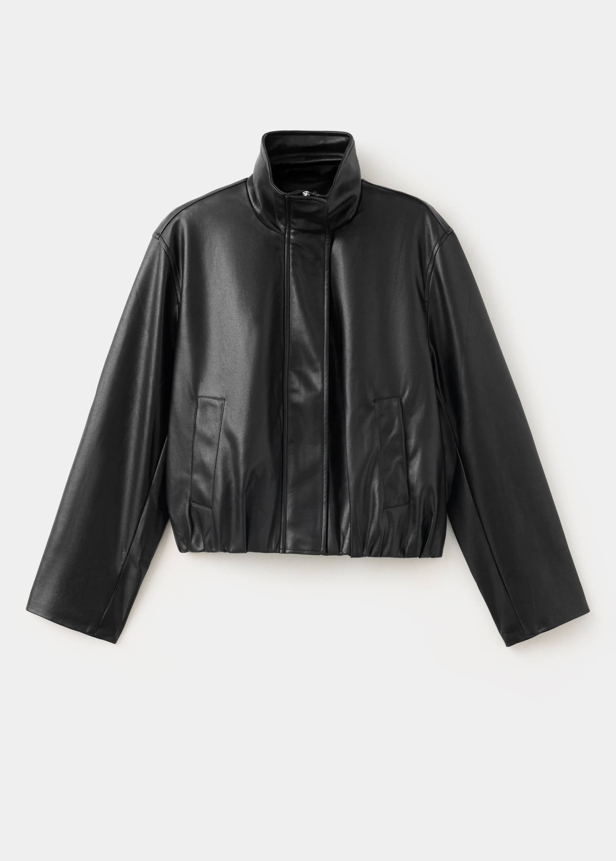Faux leather zip-up jacket - Article without model