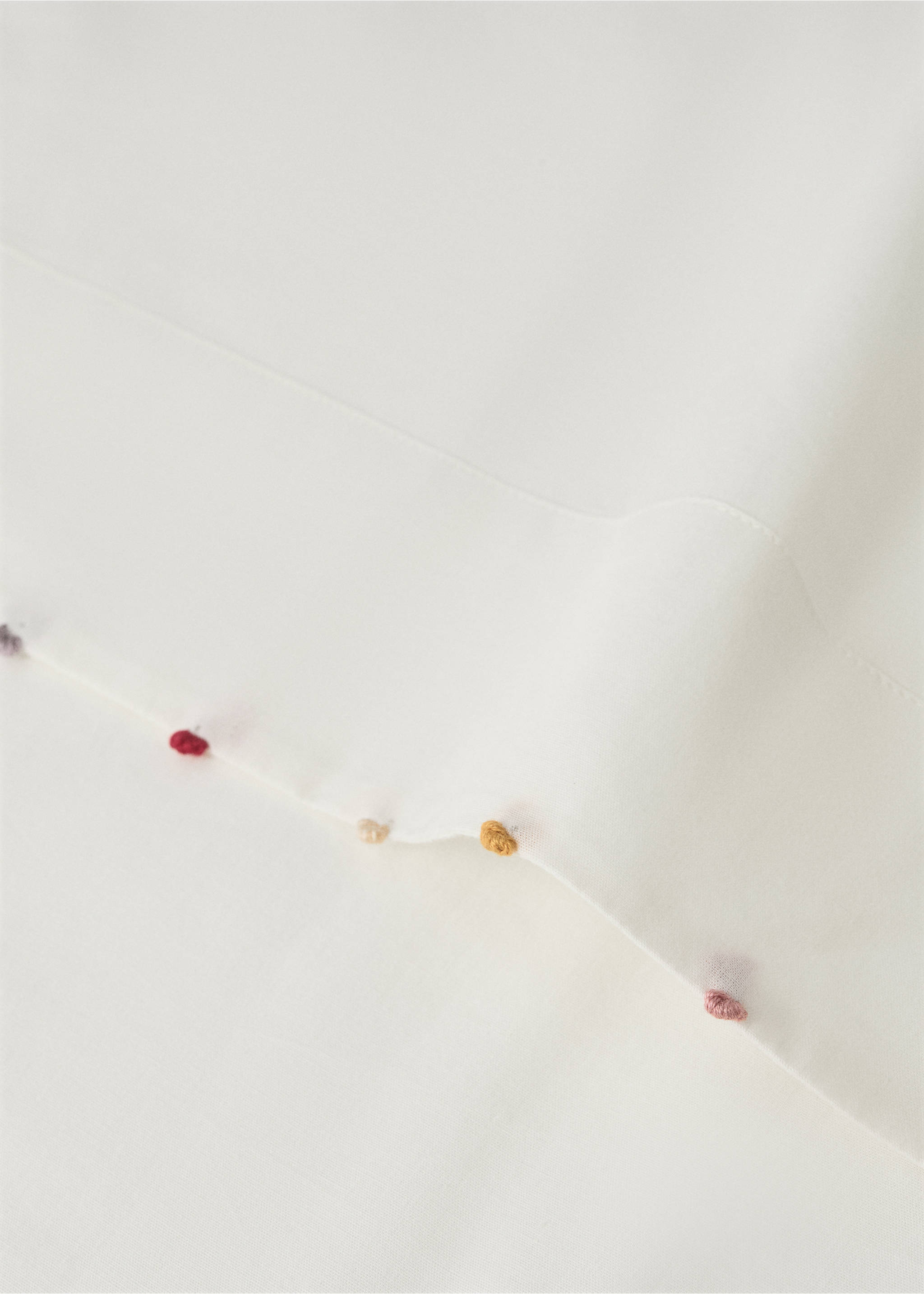 Drap plat 100 % coton brodé Lit 90 cm - Détail de l'article 1, Blanc cassé. Ref: 37055870-00.