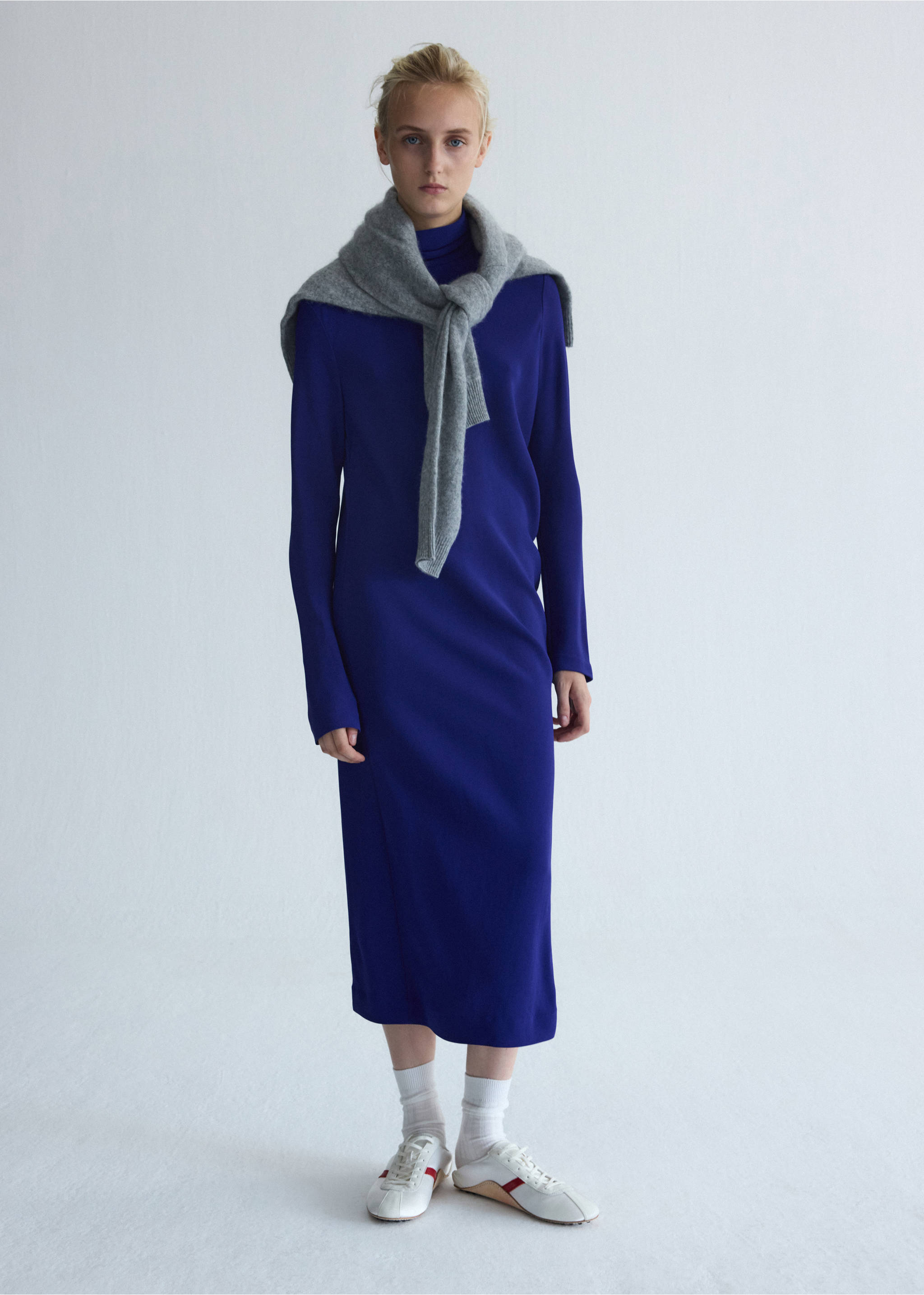 Turtleneck midi-dress - General plane, Blue. Ref: 37055872-00.