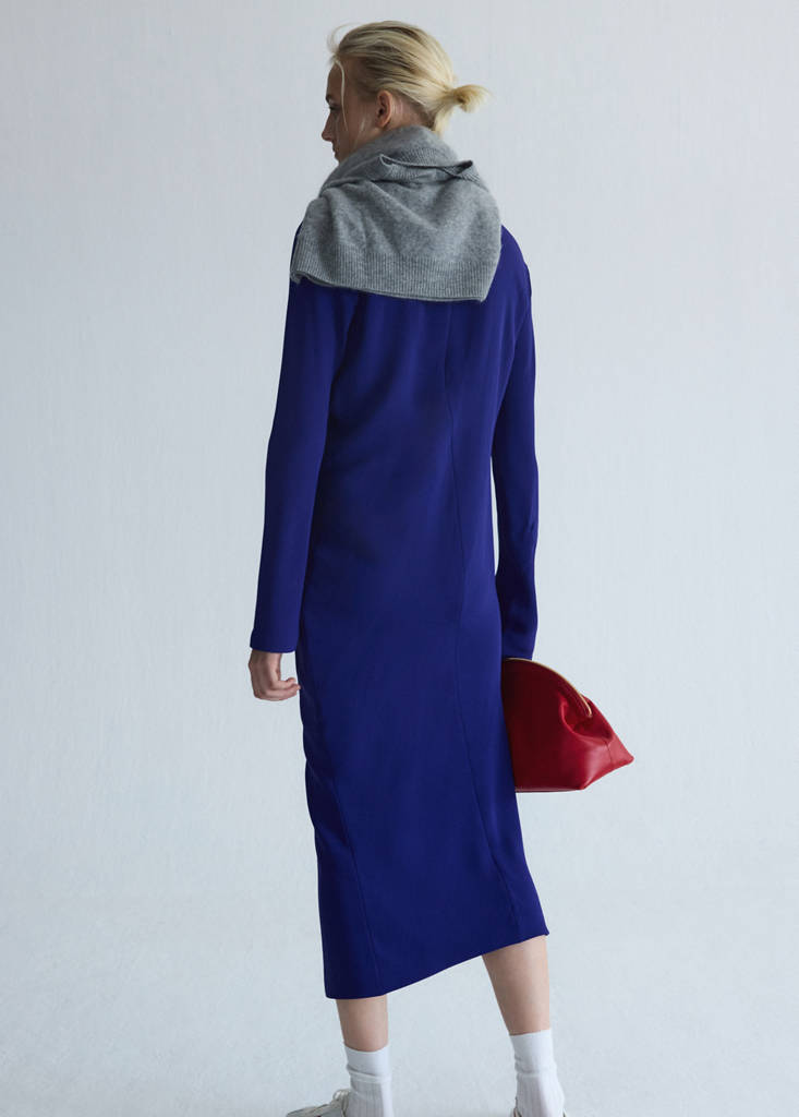 Turtleneck midi-dress — Blue