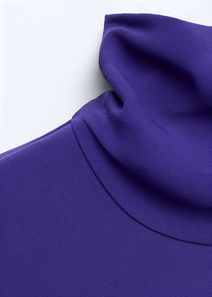Turtleneck midi-dress — Blue