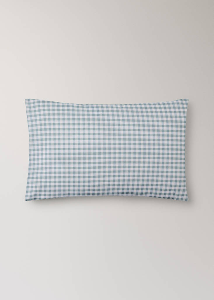 Vichy check cotton pillowcase 50x75 cm — Mint Green