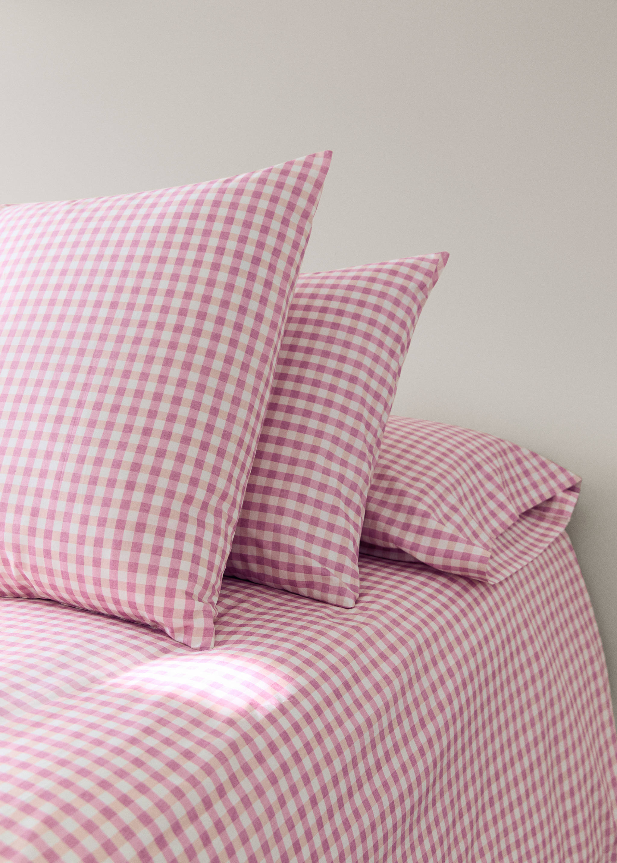 Vichy check cotton pillowcase 50x75 cm - General plane