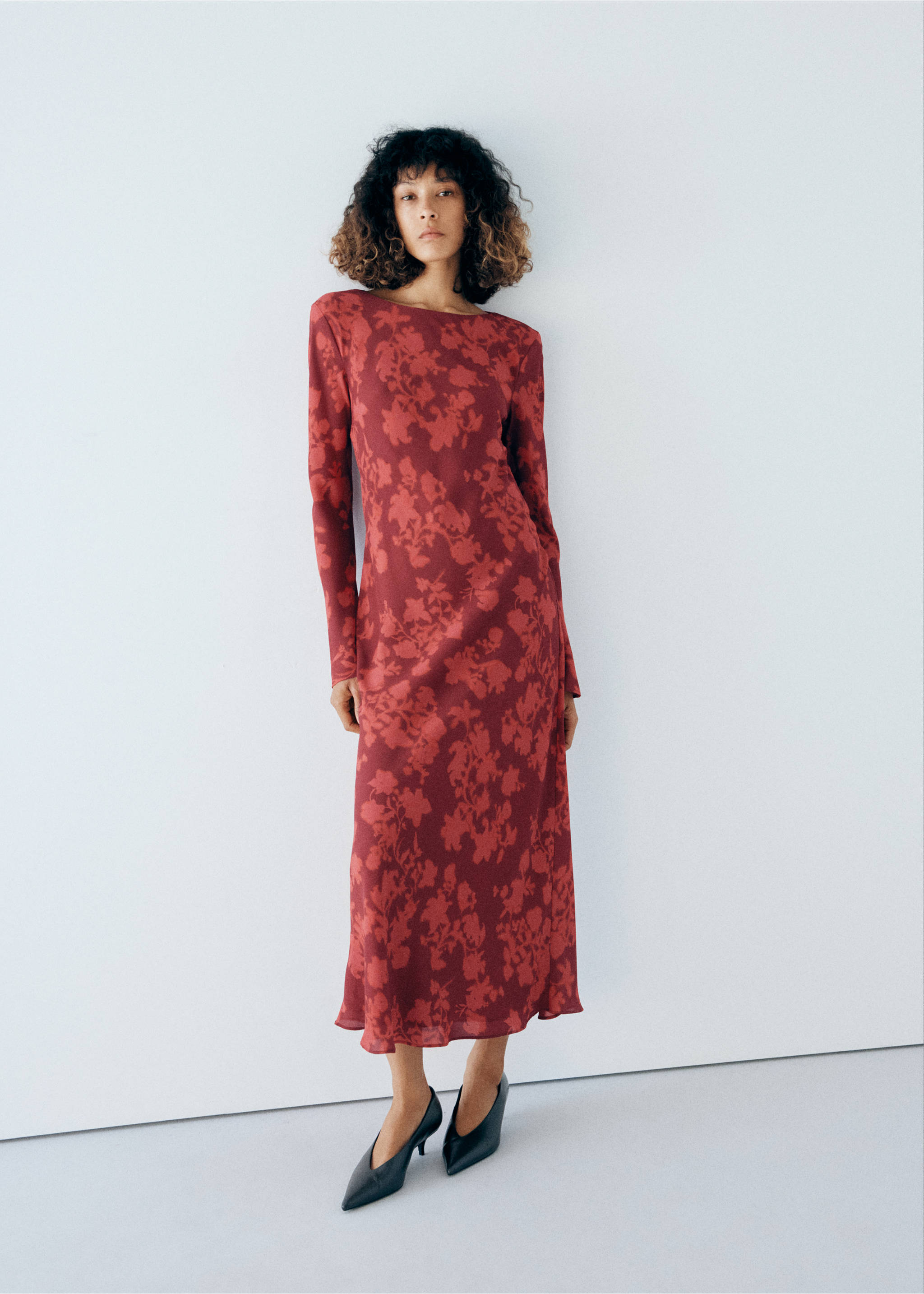 Flowy printed dress - General plane, Red. Ref: 37055875-00.