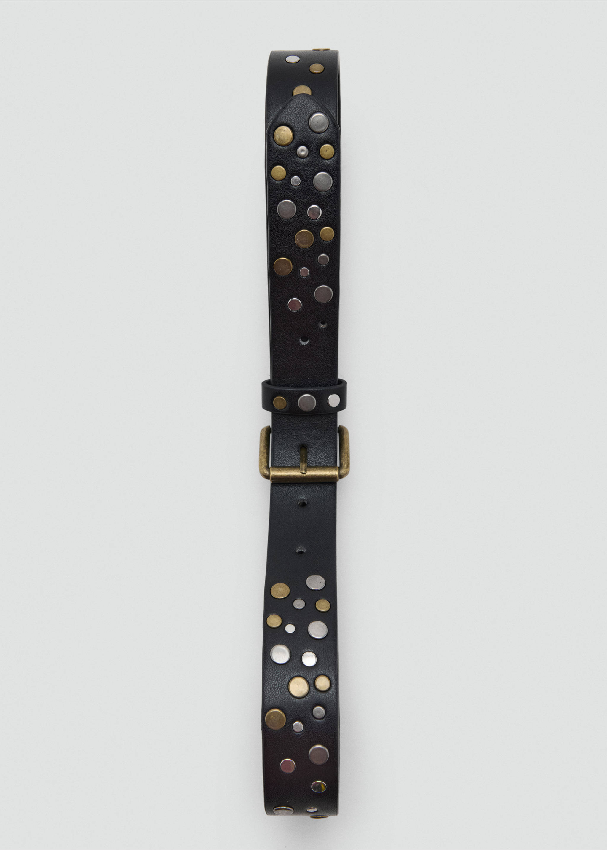 Studded belt - Details of the article 1, Black. Ref: 37055876-00.