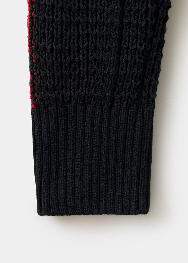 Cable-knit jacket with contrast stripes - thumbnail 7