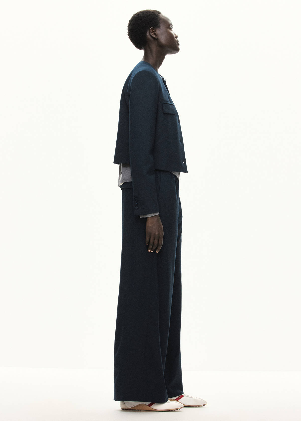 Straight jacket with flap pockets — Navy