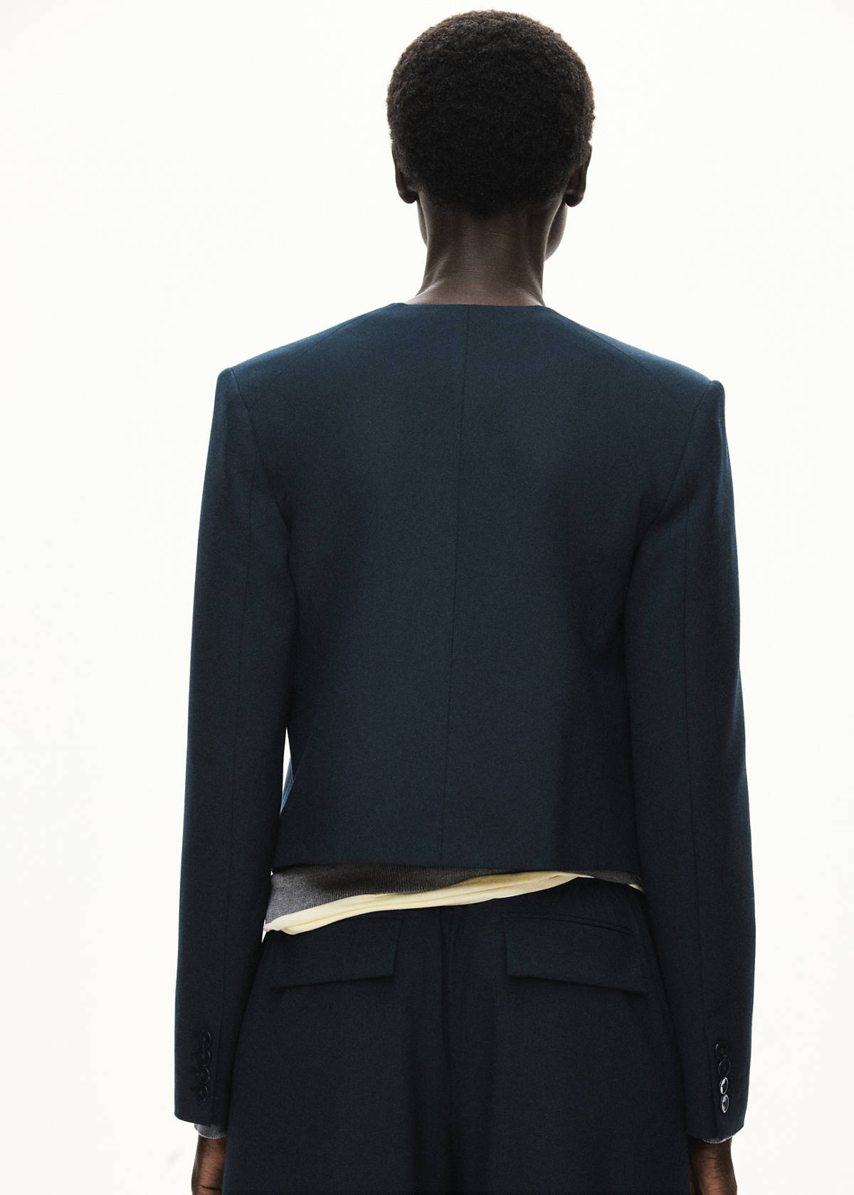 Straight jacket with flap pockets — Navy