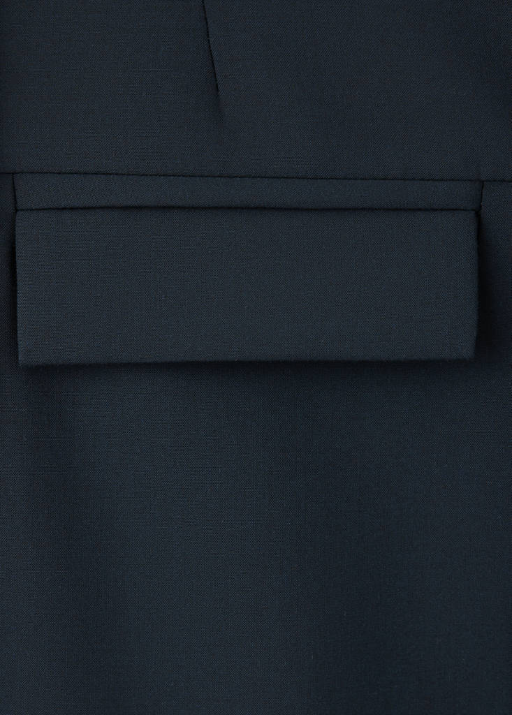 Straight blazer with flap pockets — Navy