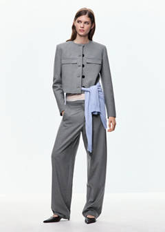 Straight jacket with flap pockets — Grey 2
