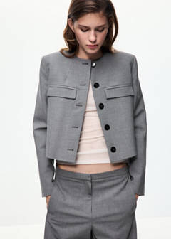 Straight jacket with flap pockets — Grey 1