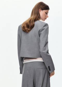 Straight jacket with flap pockets — Grey 3