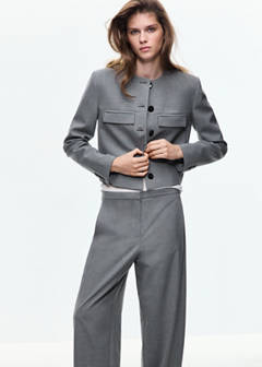 Straight jacket with flap pockets — Grey 4