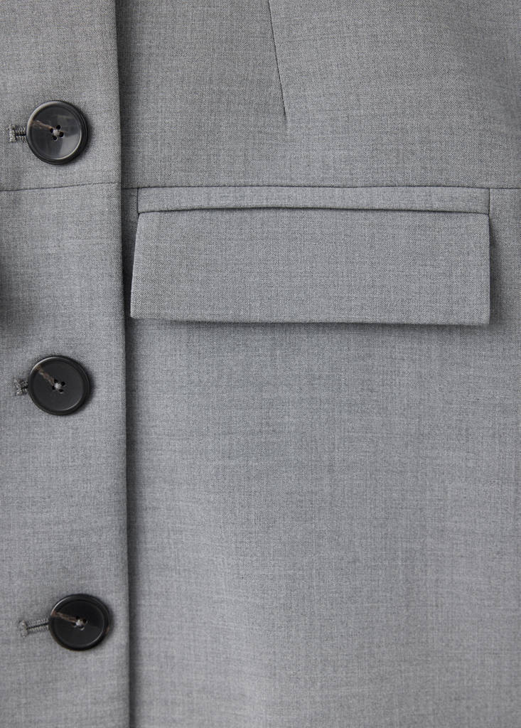 Straight blazer with flap pockets — Grey