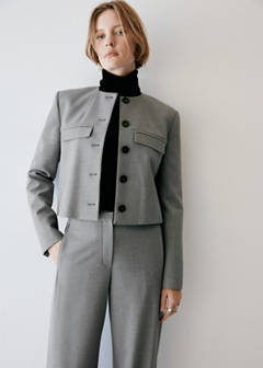 Straight jacket with flap pockets — Grey 11