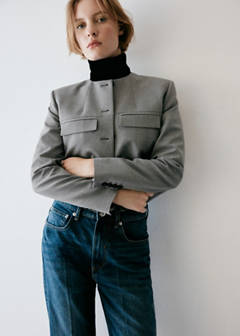 Straight jacket with flap pockets — Grey 15