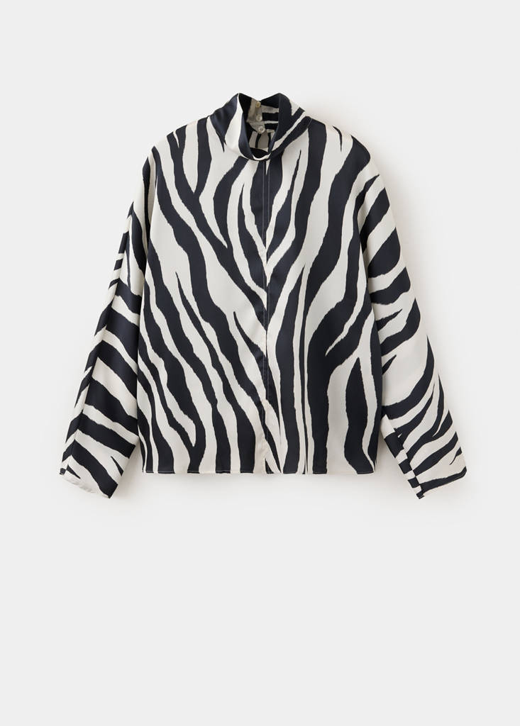 Straight high-neck blouse — Off White