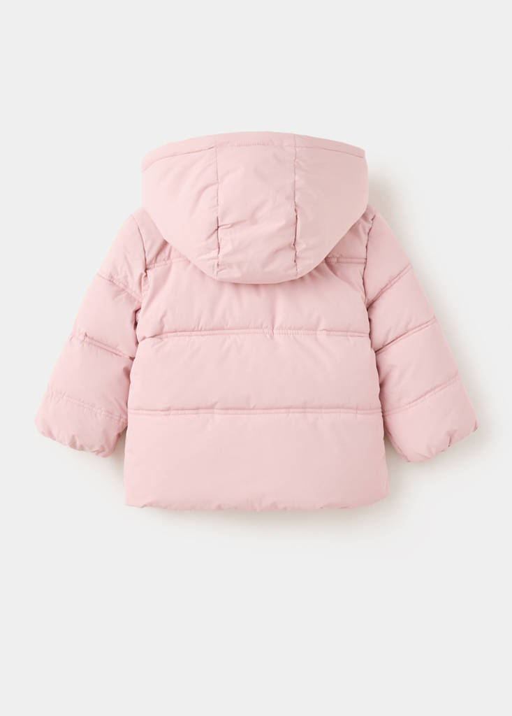 Hood puffer coat — Pink