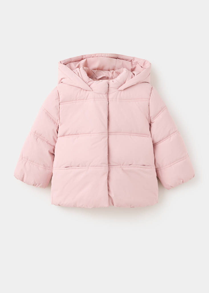 Hood puffer coat — Pink