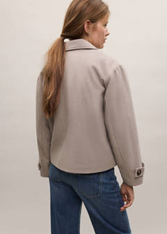 Wool-blend coat with button fastening — Sand 5