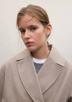 Wool-blend coat with button fastening — Sand 3