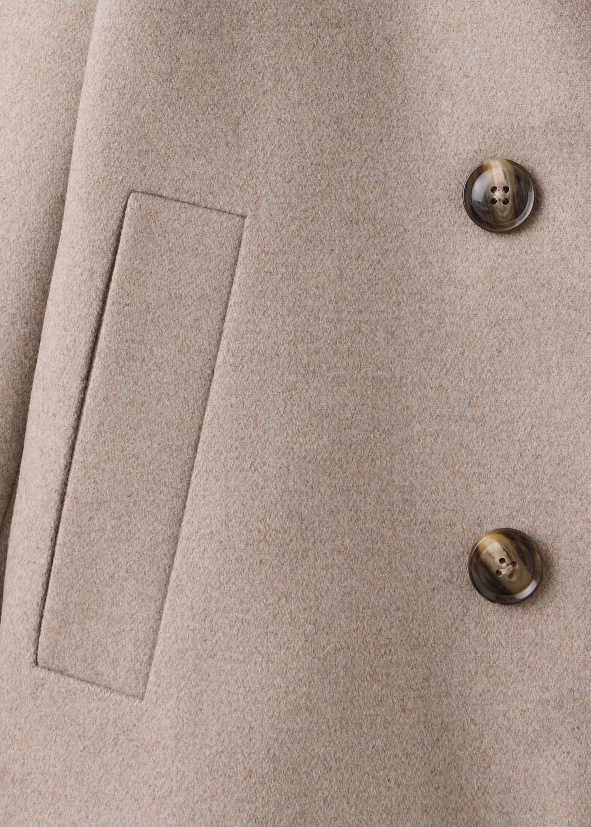 Manteau laine mélangée boutons - Détail de l'article 0, Sable. Ref: 37055974-00.