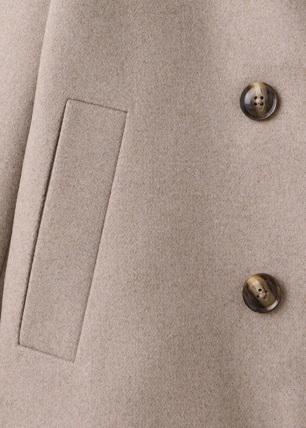 Wool-blend coat with button fastening — Sand
