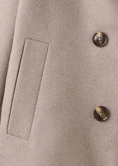 Wool-blend coat with button fastening — Sand 8