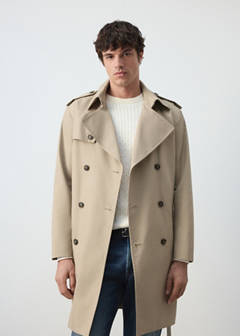 Water-repellent belted trench coat — Sand 1