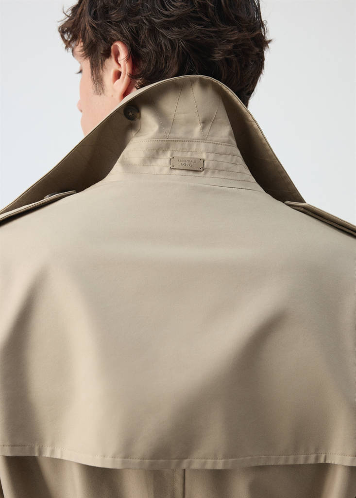Water-repellent belted trench coat — Sand
