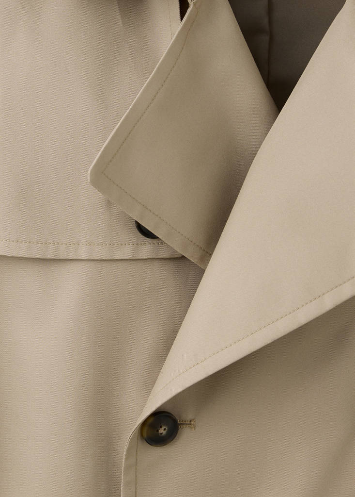 Water-repellent belted trench coat — Sand
