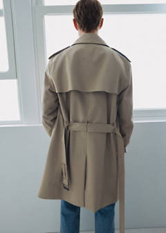 Water-repellent belted trench coat — Sand 13