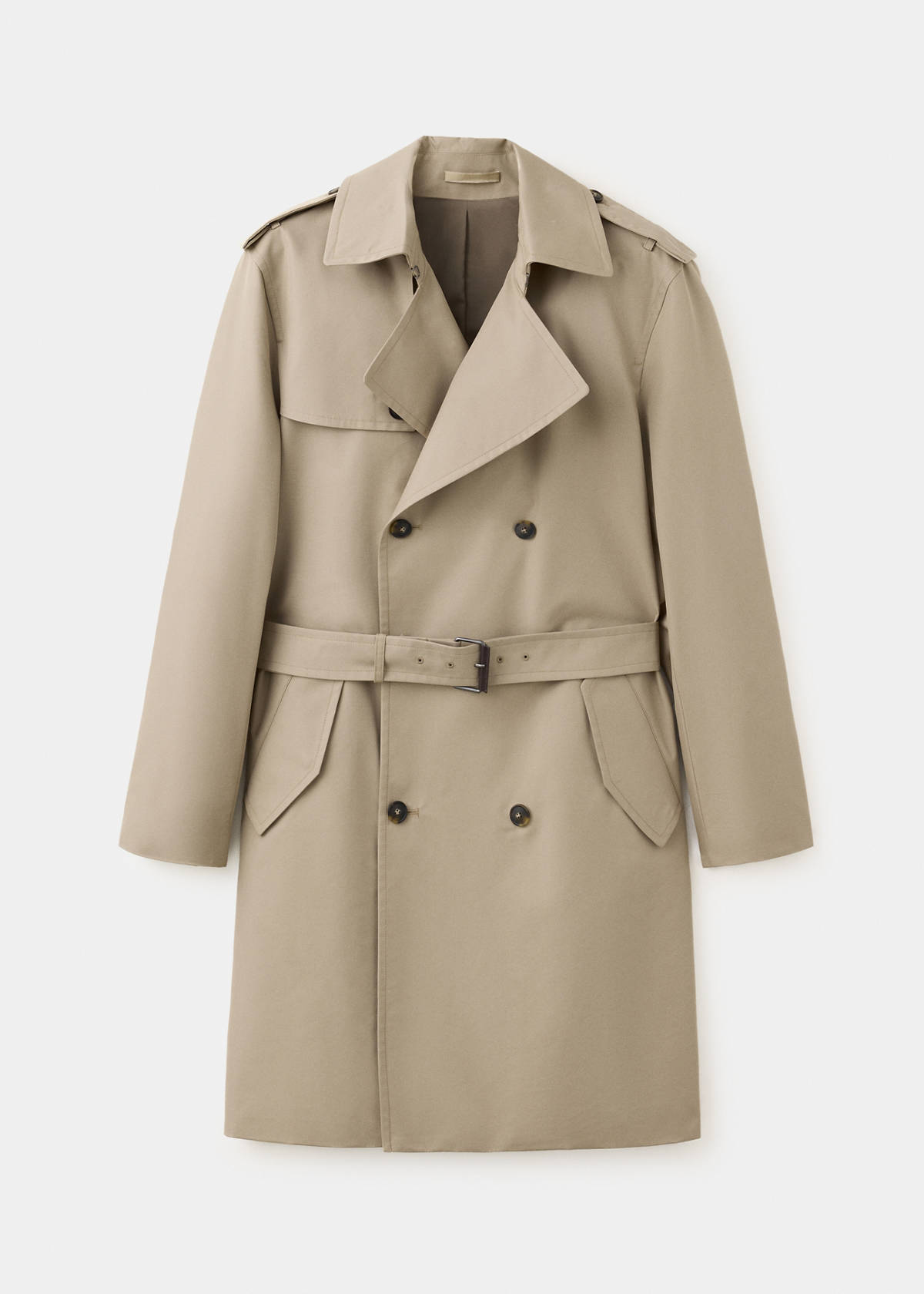 Water-repellent belted trench coat — Sand