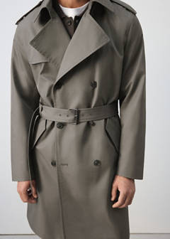 Water-repellent belted trench coat — Mink Grey 7