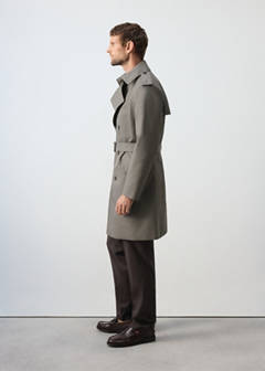 Water-repellent belted trench coat — Mink Grey 5