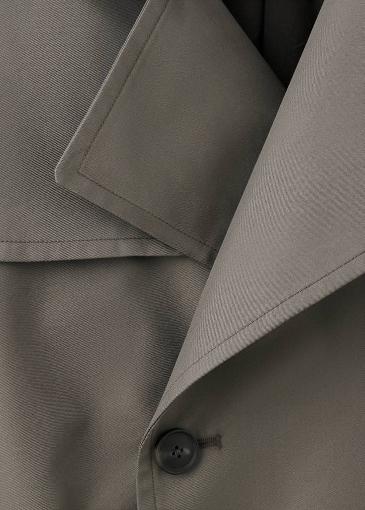 Water-repellent belted trench coat — Mink Grey