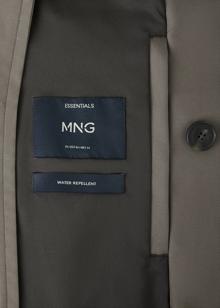 Water-repellent belted trench coat — Mink Grey
