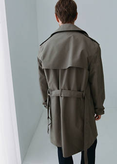 Water-repellent belted trench coat — Mink Grey 9