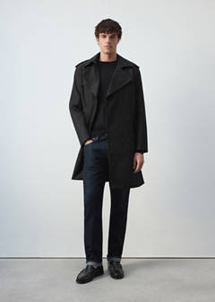 Water-repellent belted trench coat — Black 2