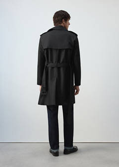 Water-repellent belted trench coat — Black 3