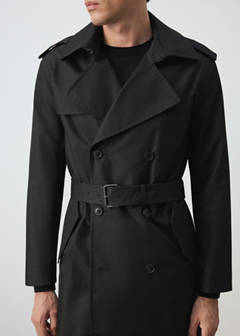Water-repellent belted trench coat — Black 7